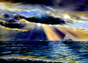 Peinture intitulée "ciel tourmenté" par Emile Wouters, Œuvre d'art originale