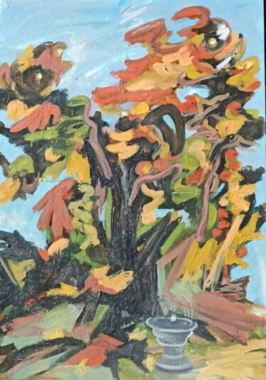Картина под названием "Monco Garden" - Emili Vit, Подлинное произведение искусства, Масло Установлен на Деревянная рама для…