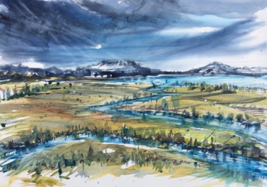 Peinture intitulée "Kamtchatka- L' Extr…" par Emilian Alexianu, Œuvre d'art originale, Aquarelle