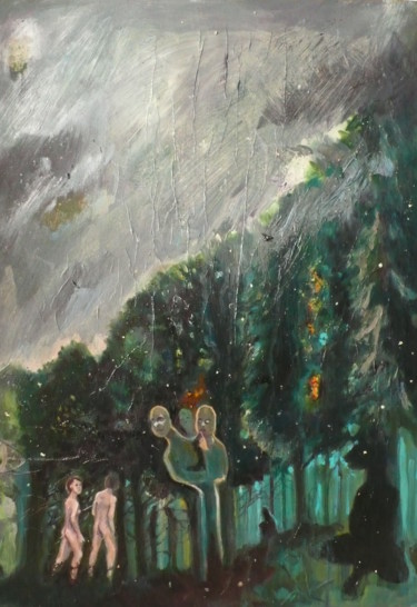 Painting titled "L'orage" by Emilie Lagarde, Original Artwork