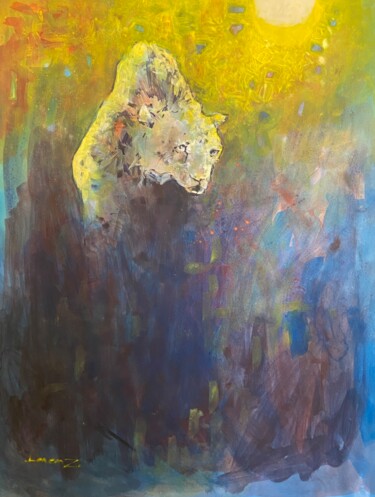 Peinture intitulée "Le guépard" par Lorenz, Œuvre d'art originale, Acrylique