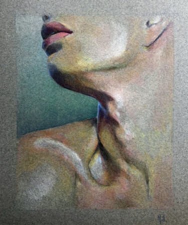 Dessin intitulée "Neck" par Emily Coubard (Mil.), Œuvre d'art originale, Crayon