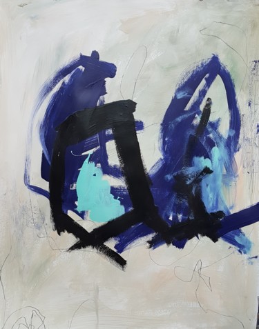 Картина под названием "Blue lungs" - Emily Starck, Подлинное произведение искусства, Акрил