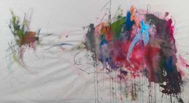 Pintura titulada "Sortir du cadre" por Emily Starck, Obra de arte original, Acrílico Montado en Bastidor de camilla de madera