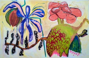 Painting titled "August flowers 2024" by Emily Starck, Original Artwork, Acrylic