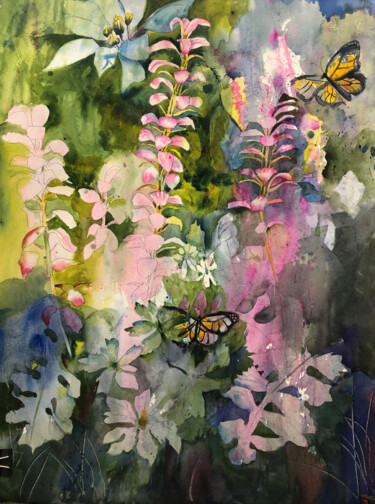 Peinture intitulée "Summer Weeds and Bu…" par Emily Stedman, Œuvre d'art originale, Aquarelle