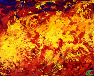 Painting titled "Pyros" by Emma Coffin, Original Artwork, Acrylic Mounted on Wood Stretcher frame