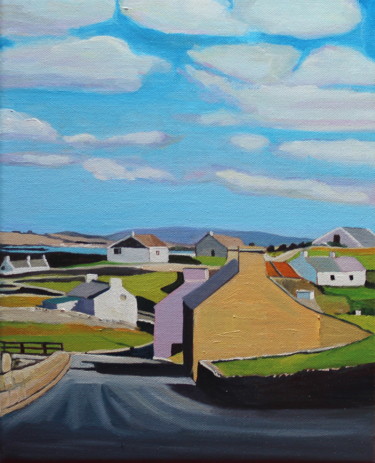 Painting titled "Driving into Magher…" by Emma Cownie, Original Artwork, Oil