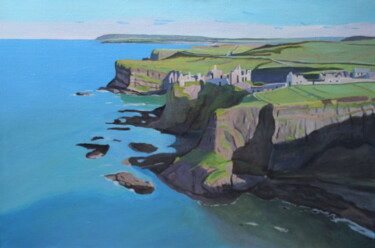 Malerei mit dem Titel "Flying Over Dunluce…" von Emma Cownie, Original-Kunstwerk, Acryl