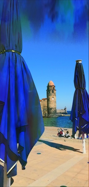 Fotografia zatytułowany „Blue Collioure” autorstwa Emma Laflute, Oryginalna praca, Fotografia cyfrowa