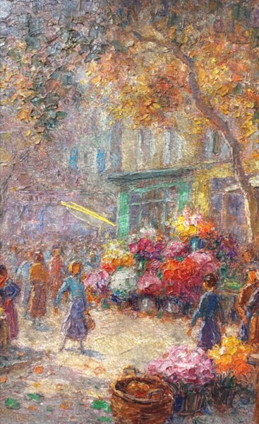 Arts numériques intitulée "Le marché aux fleur…" par Emma Laflute, Œuvre d'art originale, Photo montage