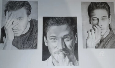 Drawing titled "Gaspard Ulliel Grap…" by Emma Mallaroni, Original Artwork, Pencil