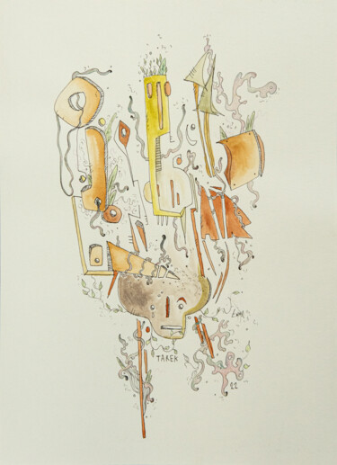 Disegno intitolato "Cadavre exquis" da Emma Plesse, Opera d'arte originale, Matita
