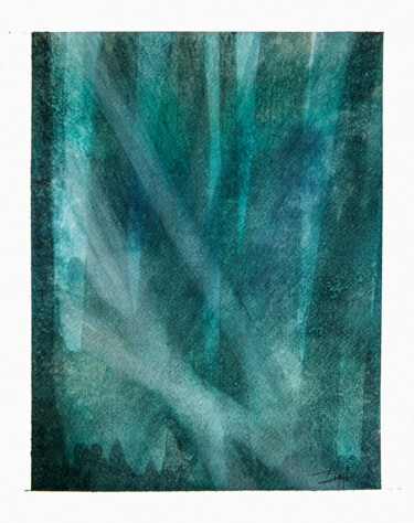 Pintura titulada "Aquarelle Forêt #1" por Emma Plesse, Obra de arte original, Acuarela