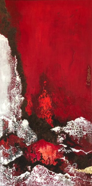 Painting titled "Ailleurs rouge" by Emma Lapassouze, Original Artwork, Acrylic