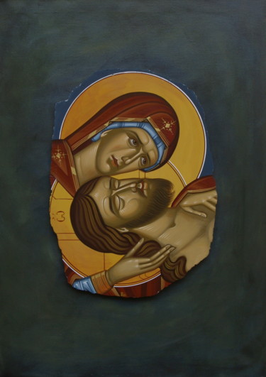 Peinture intitulée "The Lamentation" par Emmanouel Roukoudis, Œuvre d'art originale, Acrylique