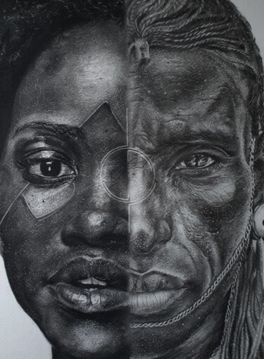 Pintura titulada "The combine" por Emmanuel Chukwuemeka Ndulue, Obra de arte original, Carbón