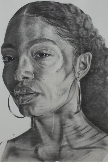 Pintura titulada "Yara Shahidi" por Emmanuel Chukwuemeka Ndulue, Obra de arte original, Carbón
