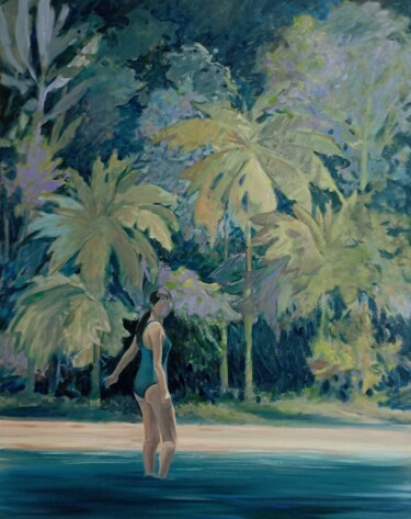 Картина под названием "Tropic" - Emmanuel Fabriol, Подлинное произведение искусства, Масло Установлен на Деревянная рама для…