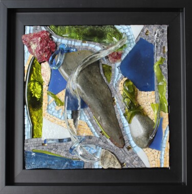 Collages titled "A MAREE BASSE" by Emmanuel Landais, Original Artwork, Collages Mounted on Wood Panel