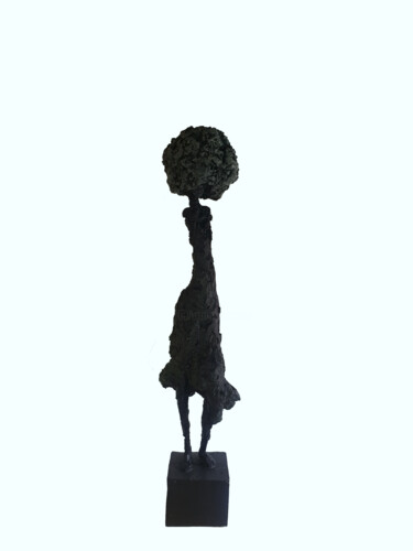 Skulptur mit dem Titel "Afro Beauty" von Emmanuel Okoro, Original-Kunstwerk, Ton
