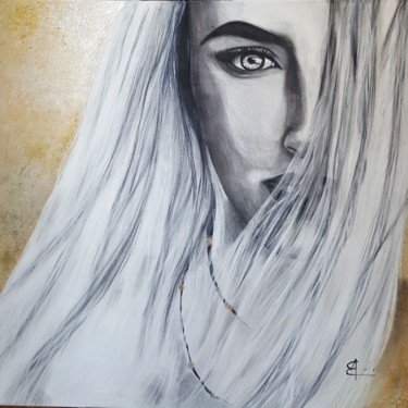 Painting titled "Monica" by Emmanuelle Aparicio, Original Artwork, Acrylic