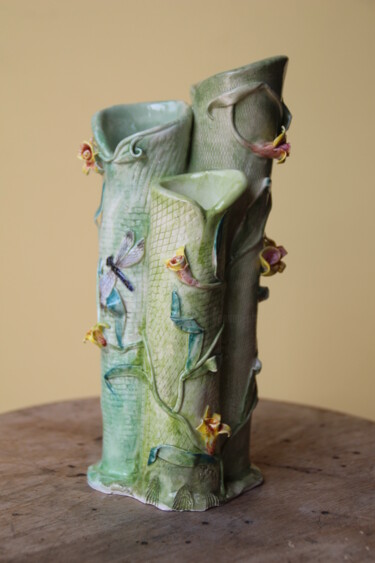 Design intitolato "vase triple art nou…" da Emmanuelle Bernard, Opera d'arte originale