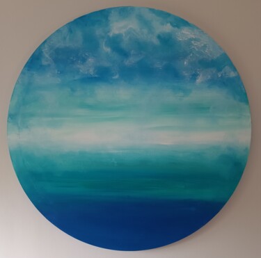 Peinture intitulée "Entre ciel et mer" par Emmanuelle Bochaton, Œuvre d'art originale, Acrylique Monté sur Châssis en bois