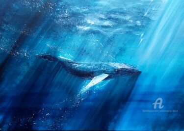 Картина под названием "Blue Dream" - Emmanuelle Donzé, Подлинное произведение искусства, Акрил