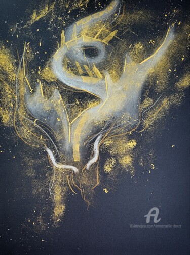 Painting titled "Dragon" by Emmanuelle Donzé, Original Artwork, Pastel
