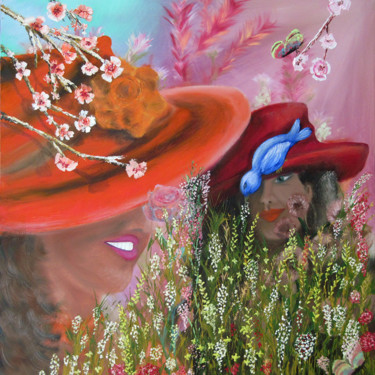 Ζωγραφική με τίτλο "Le printemps" από Emmanuelle Menny Fleuridas, Αυθεντικά έργα τέχνης, Λάδι Τοποθετήθηκε στο Ξύλινο φορείο…