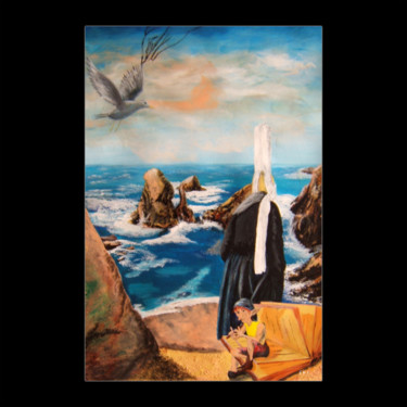 Картина под названием "la mouette la bigou…" - Emmanuelle Menny Fleuridas, Подлинное произведение искусства, Акрил Установле…