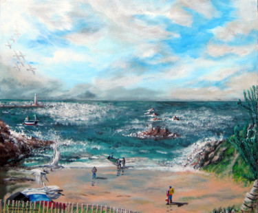 Malerei mit dem Titel "Bretagne" von Emmanuelle Menny Fleuridas, Original-Kunstwerk, Acryl