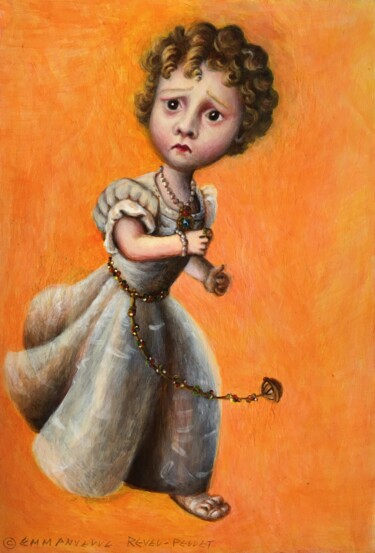 Картина под названием "L'émoi" - Emmanuelle Pellet, Подлинное произведение искусства, Акрил Установлен на картон