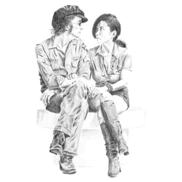 Digital Arts titled "John and Yoko 2" by Empty St, Original Artwork, Digital Painting