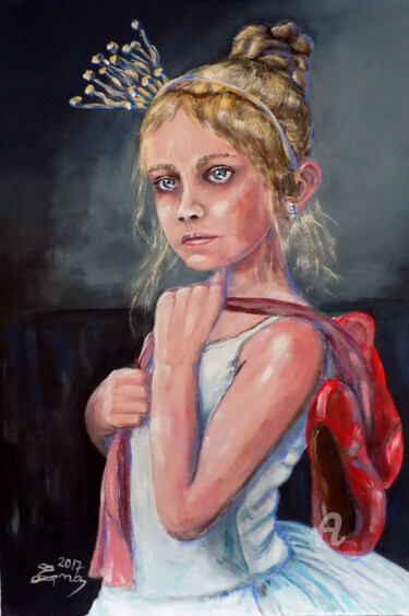 Painting titled "Little Ballerina" by Nick Ercsei, Original Artwork, Acrylic