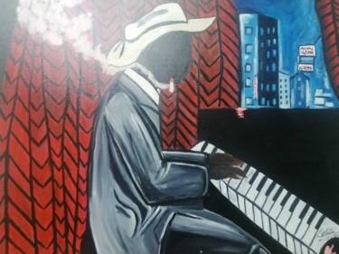 Painting titled "Musica de jazz" by Encarnita Martin, Original Artwork, Oil