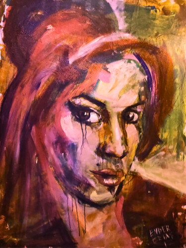 Painting titled "Portrait of Stolen…" by Ender Ertaş, Original Artwork, Acrylic Mounted on Wood Stretcher frame