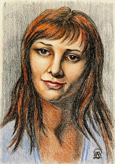 Drawing titled "Портрет девушки. Ск…" by Larissa Lukaneva, Original Artwork, Pencil
