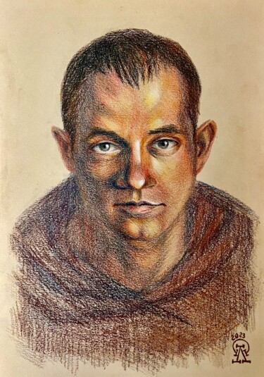 Drawing titled "Мужской портрет. 4.…" by Larissa Lukaneva, Original Artwork, Pencil