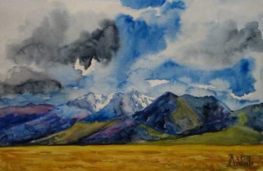 Malarstwo zatytułowany „Steppe. Ridge” autorstwa Larissa Lukaneva, Oryginalna praca, Inny