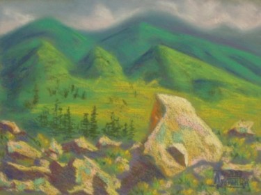 Painting titled "Алтайские камни" by Larissa Lukaneva, Original Artwork