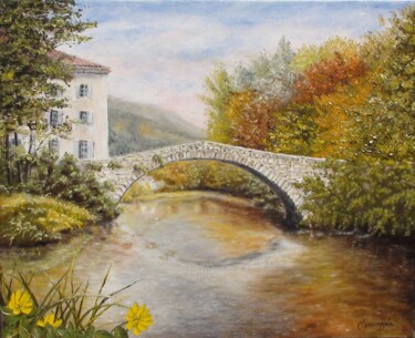 Painting titled "290-vue-de-pont-de-…" by Enio Maccazzola, Original Artwork, Oil