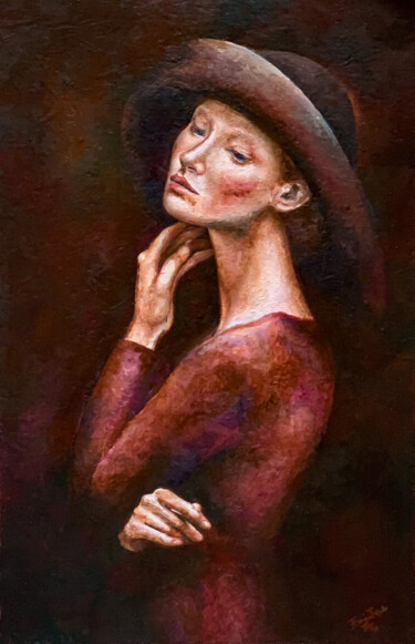 Malerei mit dem Titel "Il Vestito Rosso" von Enrica Toffoli, Original-Kunstwerk, Acryl Auf Andere starre Platte montiert