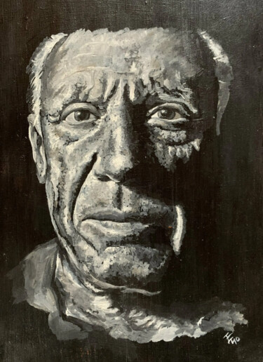 Peinture intitulée "Pablo" par Enrica Toffoli, Œuvre d'art originale, Acrylique Monté sur Panneau de bois