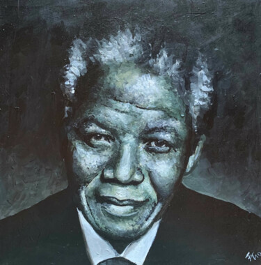 Pittura intitolato "Nelson Mandela" da Enrica Toffoli, Opera d'arte originale, Acrilico Montato su Pannello di legno