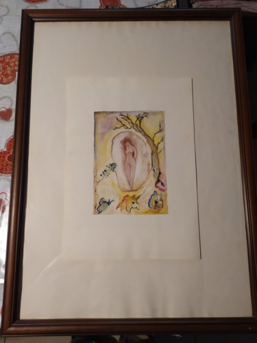 Desenho intitulada "Venere" por Enrico Franceschetti, Obras de arte originais, Aquarela