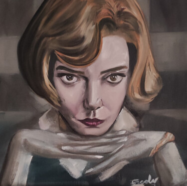 Картина под названием "Beth Harmon" - Enrique Escolar Hernández, Подлинное произведение искусства, Масло