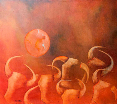 Pintura intitulada "La Vaquería del Mar" por Enrique Souza, Obras de arte originais, Acrílico