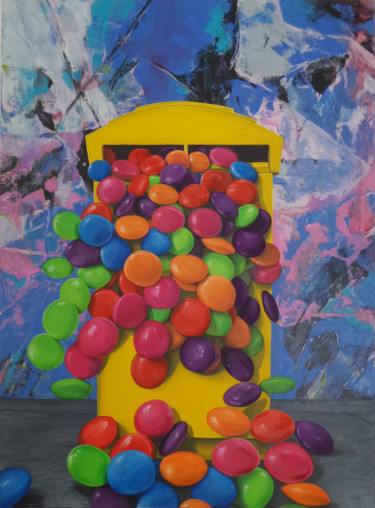 Schilderij getiteld "Candy Post" door Enrique Etievan, Origineel Kunstwerk